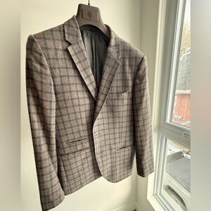 Halston Men’s Plaid Lambswool Sport Coat Blazer EU 50R Approx US 40R